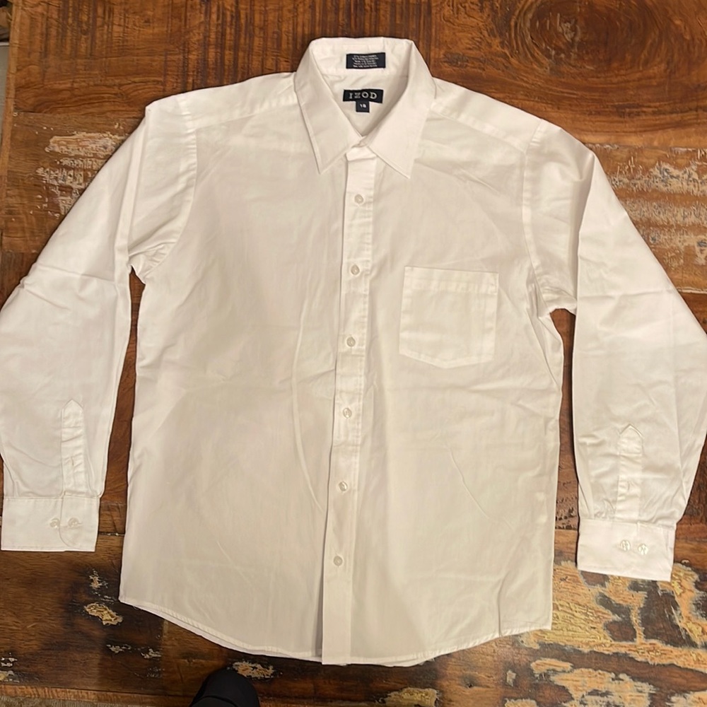 Izod white button up dress shirt